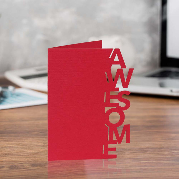Awesome Cards Exclusive Laser Cut Design (Magnificent Red), Premium Quality Leadership Cards By Pinnacle, Set of 5 With Envelopes