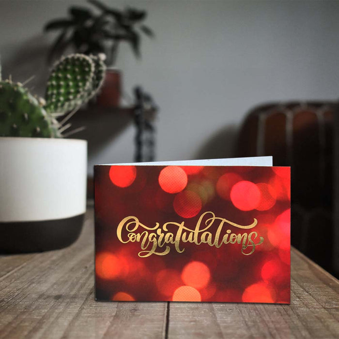 Congratulations Card With 3D Starburst Design (Magnificent Red), Premium Quality Leadership Cards By Pinnacle, Set of 5 Cards With Envelopes
