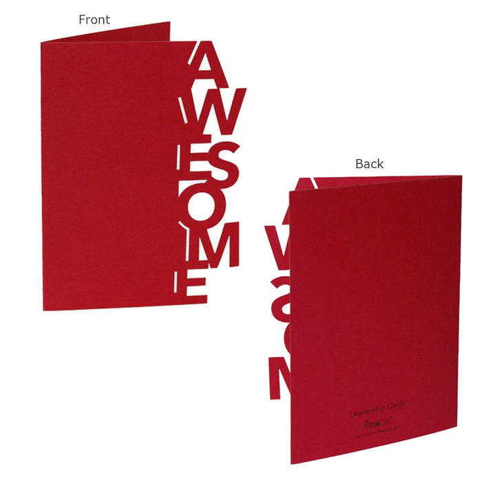 Awesome Cards Exclusive Laser Cut Design (Magnificent Red), Premium Quality Leadership Cards By Pinnacle, Set of 5 With Envelopes
