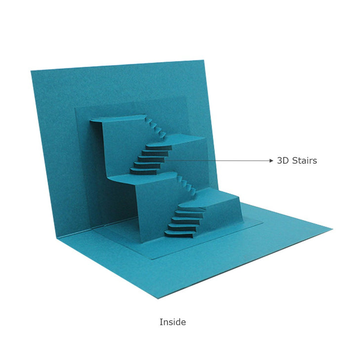 Thank You Cards With 3D Steps (Statement Blue), Premium Quality Leadership Cards By Pinnacle, Set of 5 Cards With Envelopes