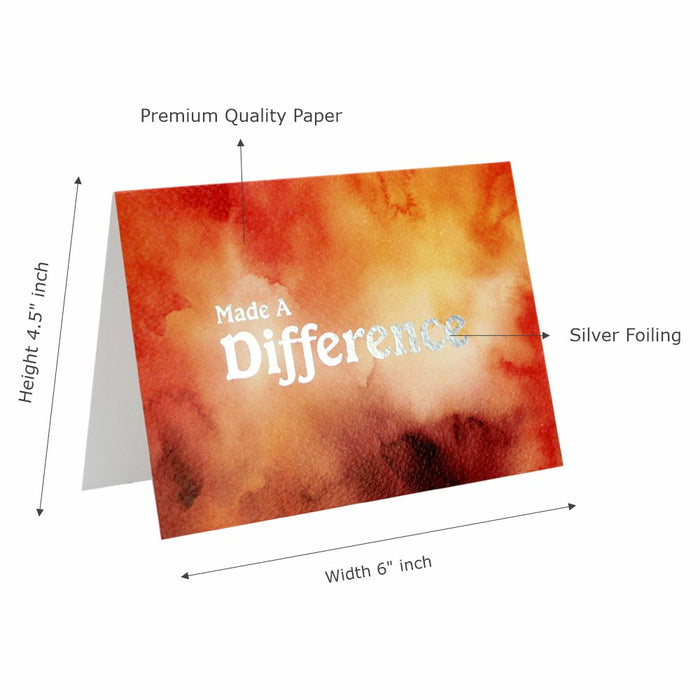 Made a Difference Cards (Water Color Art Print), Exclusive Design, Gold Foiling, Premium Quality Leadership Cards By Pinnacle, Set of 5 with envelopes
