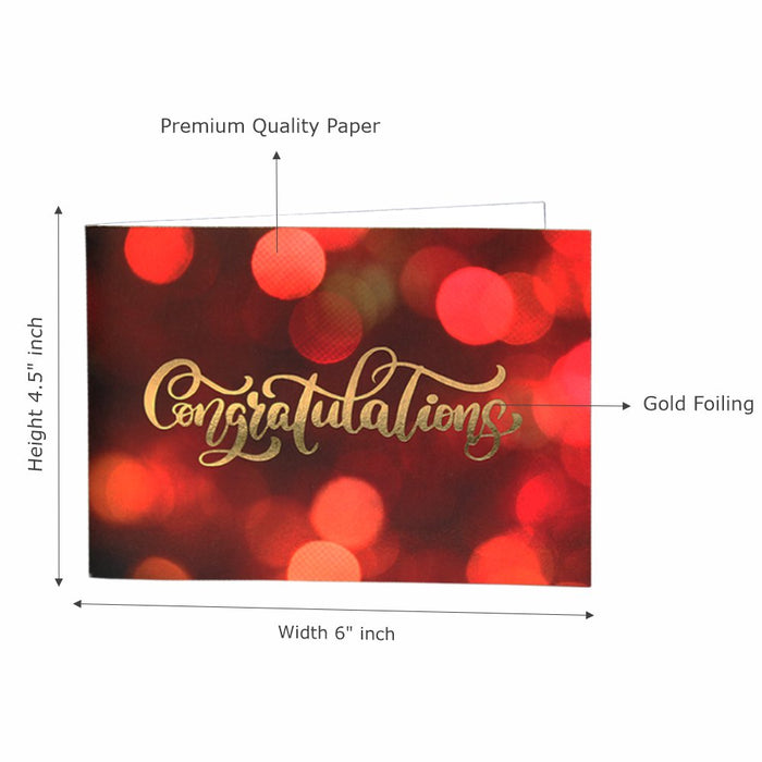 Congratulations Card With 3D Starburst Design (Magnificent Red), Premium Quality Leadership Cards By Pinnacle, Set of 5 Cards With Envelopes