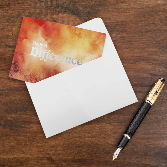 Made a Difference Cards (Water Color Art Print), Exclusive Design, Gold Foiling, Premium Quality Leadership Cards By Pinnacle, Set of 5 with envelopes