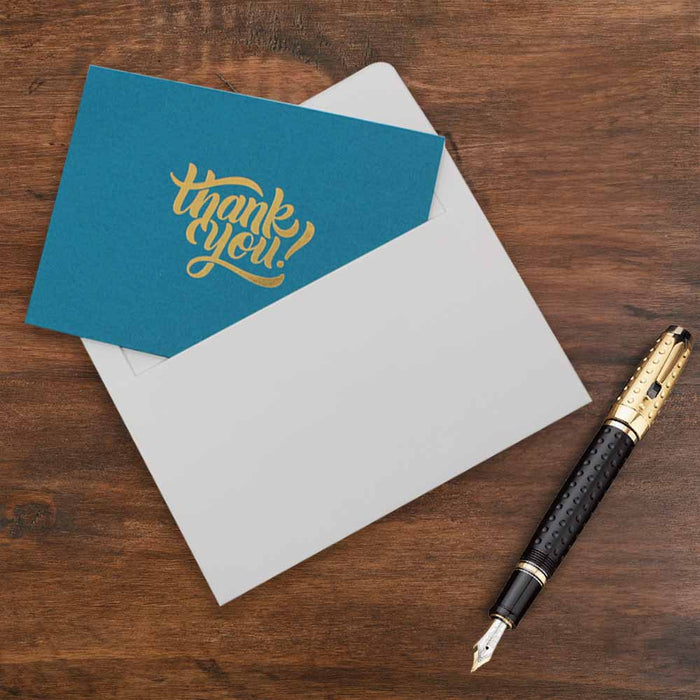 Thank You Cards With 3D Steps (Statement Blue), Premium Quality Leadership Cards By Pinnacle, Set of 5 Cards With Envelopes