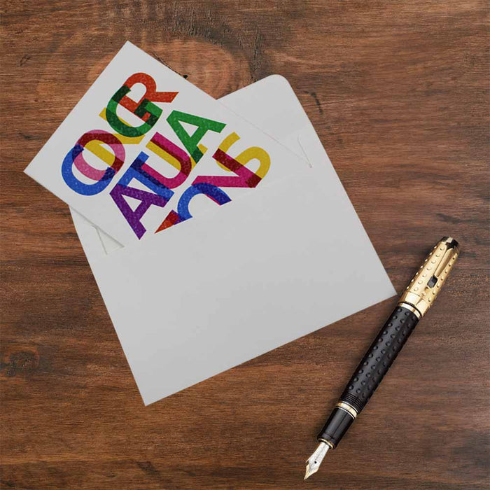 Congratulations Cards Exclusive Colorful Design (Multicolor), Premium Quality Leadership Cards By Pinnacle, Set of 5 with Envelopes