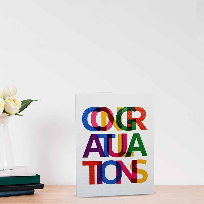 Congratulations Cards Exclusive Colorful Design (Multicolor), Premium Quality Leadership Cards By Pinnacle, Set of 5 with Envelopes