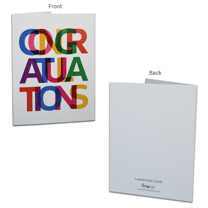 Congratulations Cards Exclusive Colorful Design (Multicolor), Premium Quality Leadership Cards By Pinnacle, Set of 5 with Envelopes