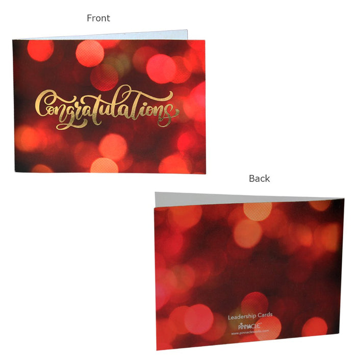 Congratulations Card With 3D Starburst Design (Magnificent Red), Premium Quality Leadership Cards By Pinnacle, Set of 5 Cards With Envelopes