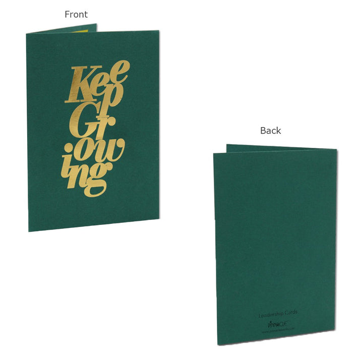 Keep Growing Cards, Exclusive Design, Premium Quality Leadership Cards By Pinnacle, Set of 5 with envelopes.