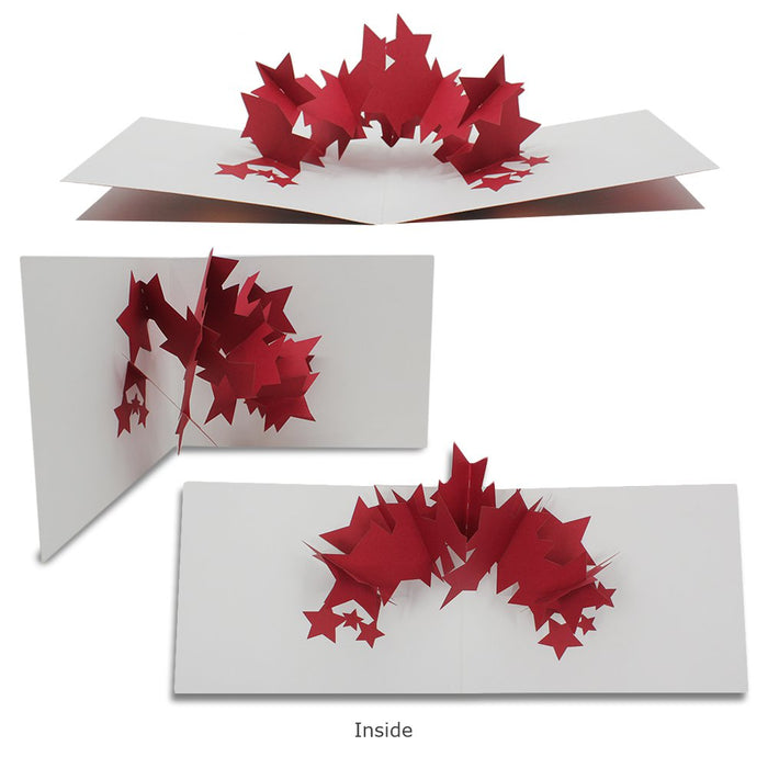 Congratulations Card With 3D Starburst Design (Magnificent Red), Premium Quality Leadership Cards By Pinnacle, Set of 5 Cards With Envelopes