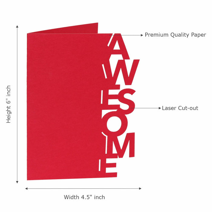Awesome Cards Exclusive Laser Cut Design (Magnificent Red), Premium Quality Leadership Cards By Pinnacle, Set of 5 With Envelopes