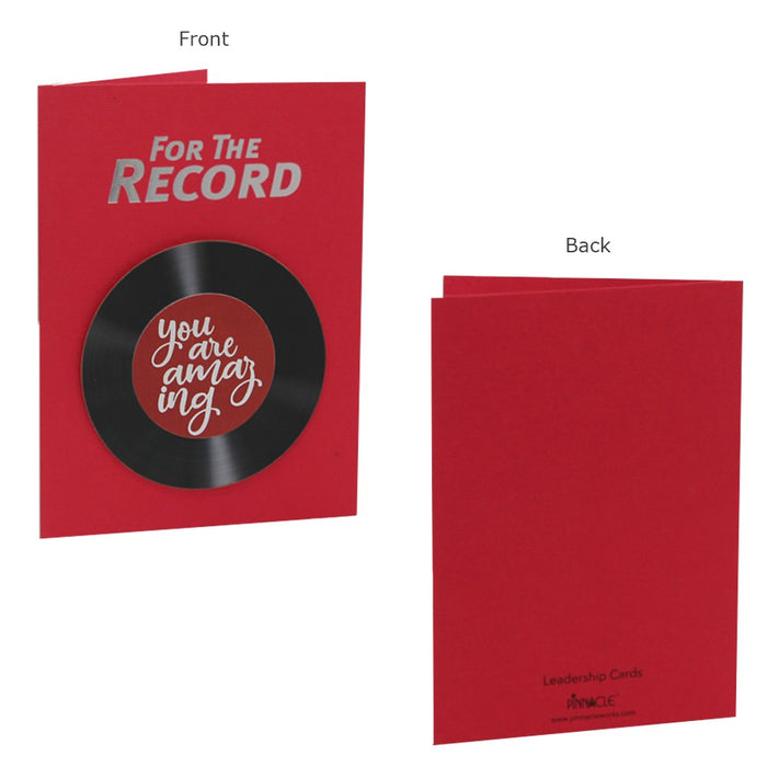 For the Record: You are Amazing Premium Quality Leadership Cards By Pinnacle, Set of 5 Cards With Envelopes