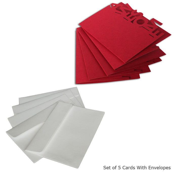 Awesome Cards Exclusive Laser Cut Design (Magnificent Red), Premium Quality Leadership Cards By Pinnacle, Set of 5 With Envelopes