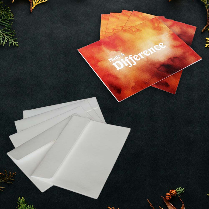 Made a Difference Cards (Water Color Art Print), Exclusive Design, Gold Foiling, Premium Quality Leadership Cards By Pinnacle, Set of 5 with envelopes
