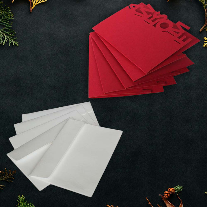 Awesome Cards Exclusive Laser Cut Design (Magnificent Red), Premium Quality Leadership Cards By Pinnacle, Set of 5 With Envelopes