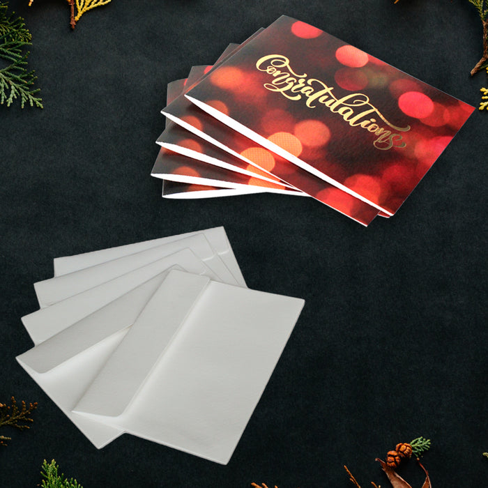 Congratulations Card With 3D Starburst Design (Magnificent Red), Premium Quality Leadership Cards By Pinnacle, Set of 5 Cards With Envelopes