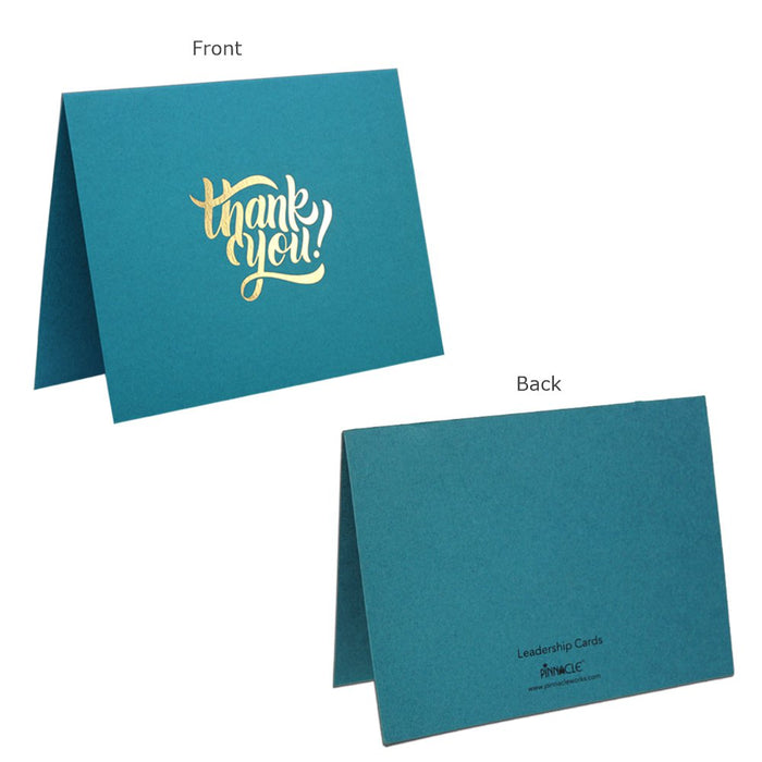 Thank You Cards With 3D Steps (Statement Blue), Premium Quality Leadership Cards By Pinnacle, Set of 5 Cards With Envelopes