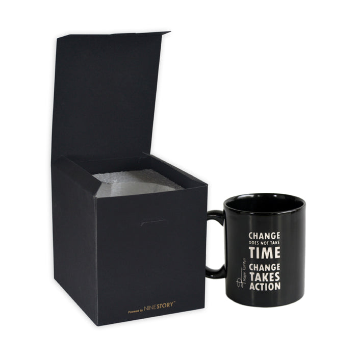 Engraved Coffee Mug : Change Does Not Take Time (Single Side Engraving)