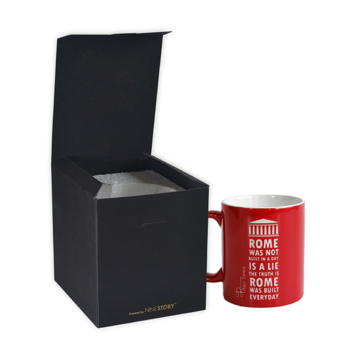 Inspirational Quote Mugs : Rome Was Not Built In A Day (Single Side Engraving)