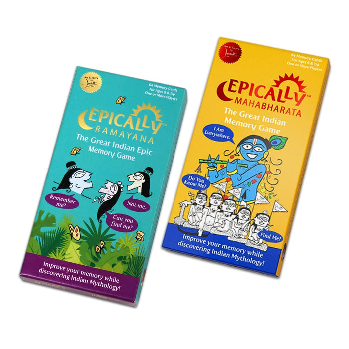 Epically Ramayana, Mahabharata Memory Matching Game for Kids by Devdutt Pattanaik in English- Set of 2 Games