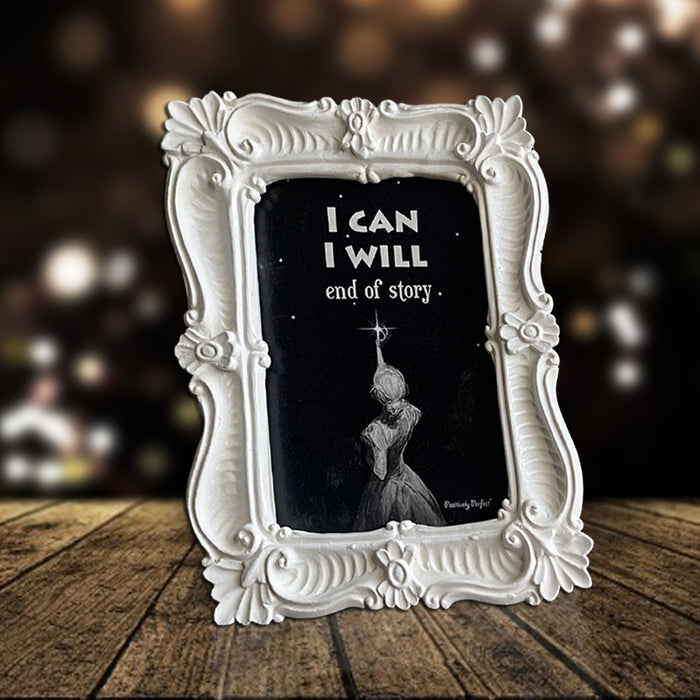 Handcrafted Picture Frame White with 10 Affirmations Posters (Color Textured White)