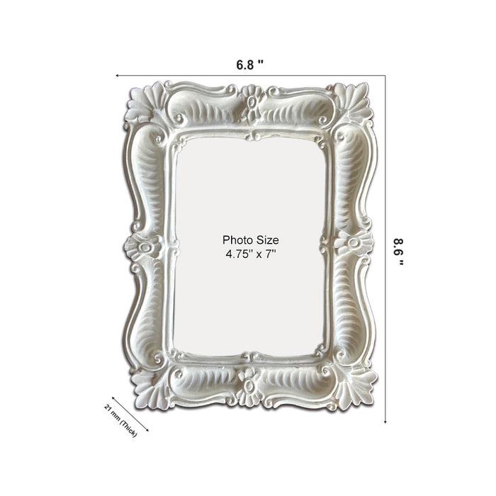 Handcrafted Picture Frame White with 10 Affirmations Posters (Color Textured White)