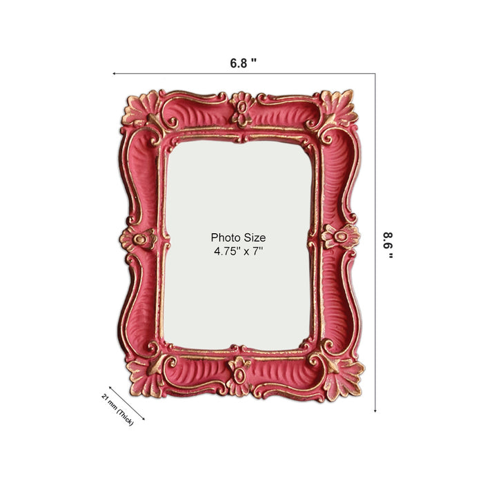 Designer Photo Frame with 10 Motivational Quotes (Color Magenta with Gold Highlight)