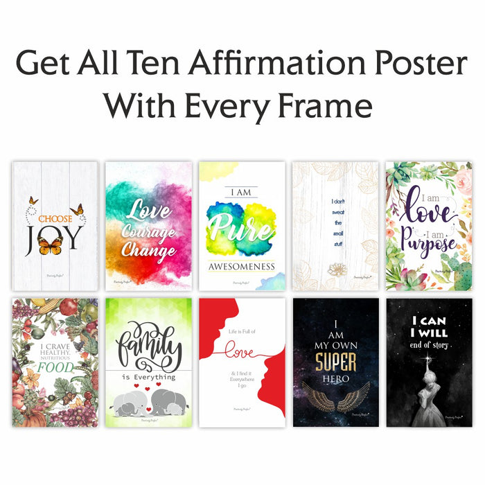Beautiful Photo Frame with 10 Positive Quotes (Color Rustic Beige)