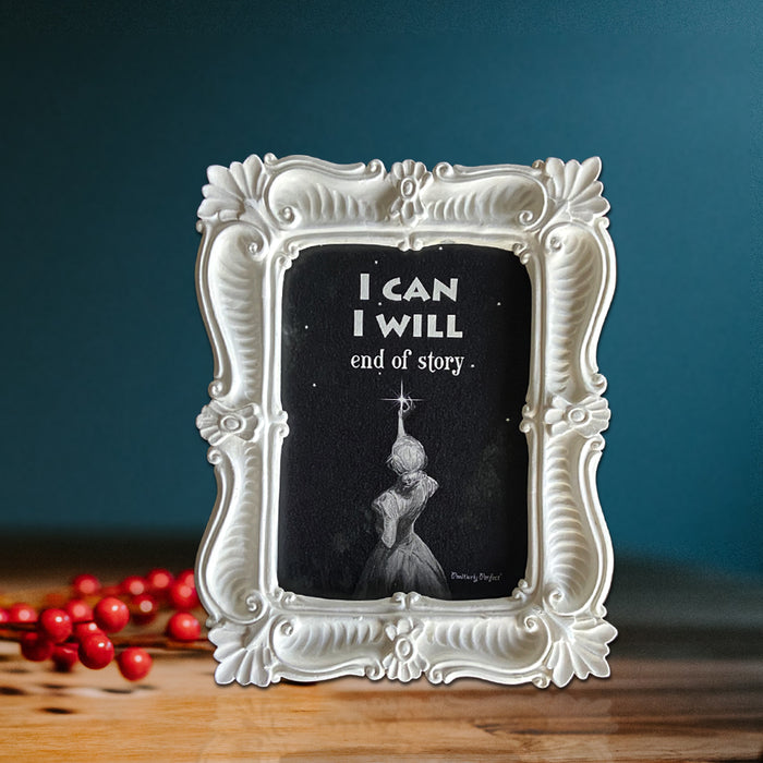 Handcrafted Picture Frame White with 10 Affirmations Posters (Color Textured White)