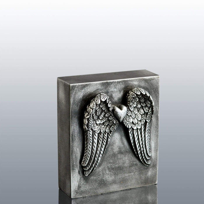 valentines Day Gift : Wings of  Love with Heart ( Antique Silver)