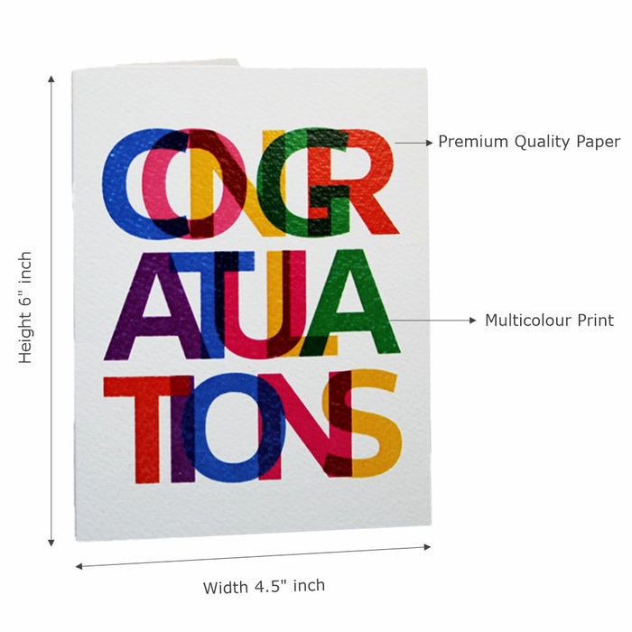 Congratulations Cards Exclusive Colorful Design (Multicolor), Premium Quality Leadership Cards By Pinnacle, Set of 5 with Envelopes