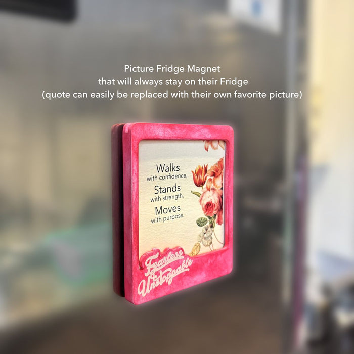 Beautiful pink color magnetic picture frame for women's day 