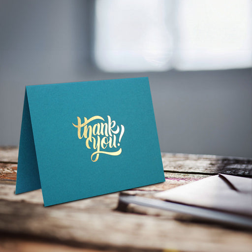 Thank You Cards With 3D Steps (Statement Blue), Premium Quality Leadership Cards By Pinnacle, Set of 5 Cards With Envelopes