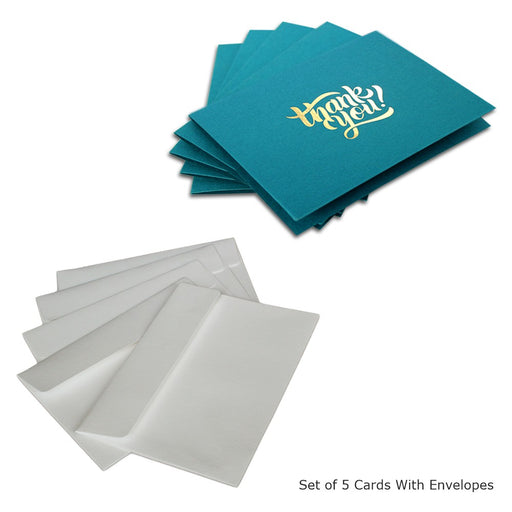 Thank You Cards With 3D Steps (Statement Blue), Premium Quality Leadership Cards By Pinnacle, Set of 5 Cards With Envelopes