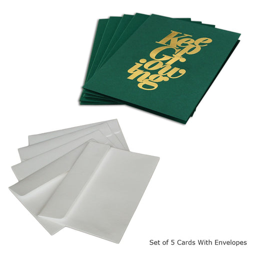 Keep Growing Cards, Exclusive Design, Premium Quality Leadership Cards By Pinnacle, Set of 5 with envelopes.