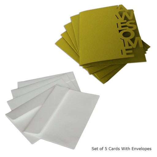 Awesome Cards Exclusive Laser Cut Design (Calming Green), Premium Quality Leadership Cards By Pinnacle, Set of 5 With Envelopes