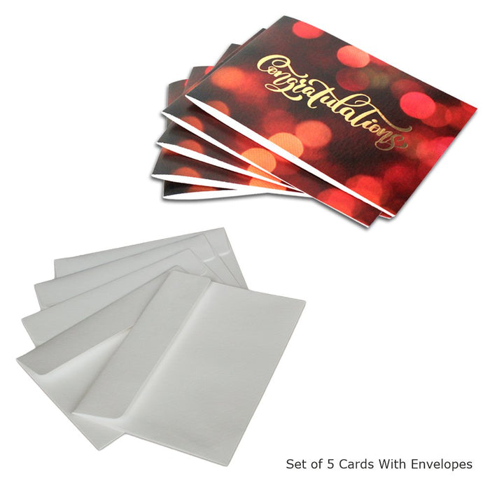 Congratulations Card With 3D Starburst Design (Magnificent Red), Premium Quality Leadership Cards By Pinnacle, Set of 5 Cards With Envelopes