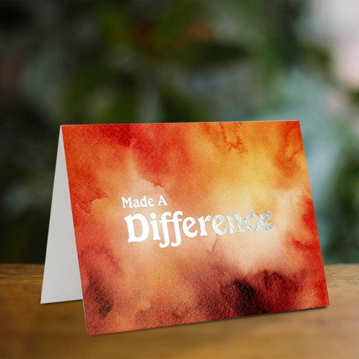Made a Difference Cards (Water Color Art Print), Exclusive Design, Gold Foiling, Premium Quality Leadership Cards By Pinnacle, Set of 5 with envelopes