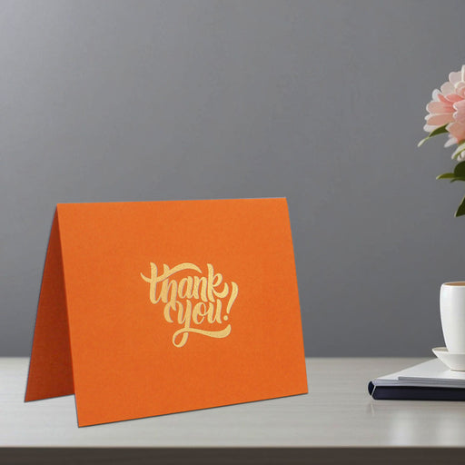Thank You Cards With 3D Steps (Vibrant Orange) Premium Quality Leadership Cards By Pinnacle, Set of 5 Cards With Envelopes