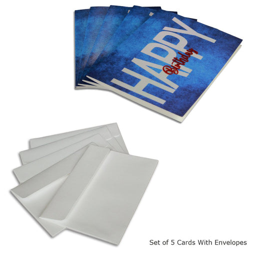 Happy Bday Cards, Premium Quality Leadership Cards By Pinnacle, Set of 5 With Envelopes