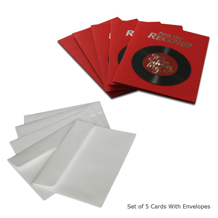 For the Record: You are Amazing Premium Quality Leadership Cards By Pinnacle, Set of 5 Cards With Envelopes