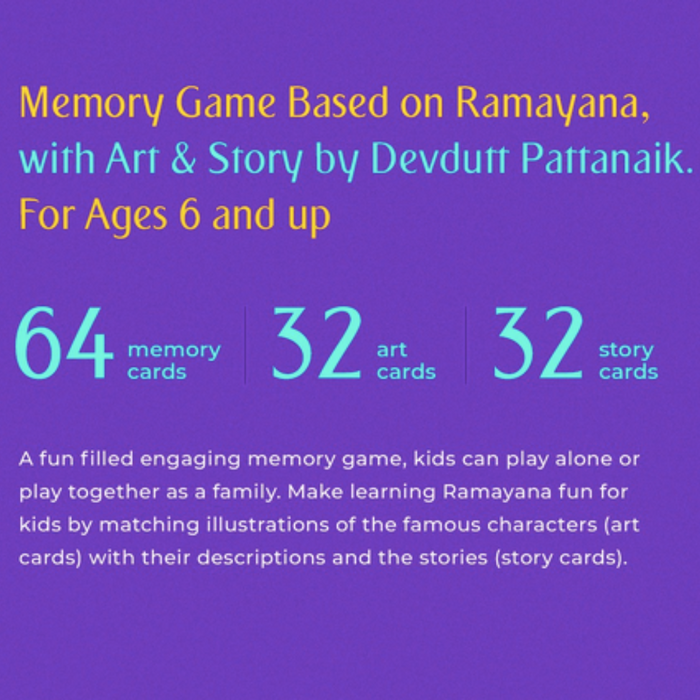 Epically Ramayana Memory Matching Game for Kids | Return Birthday Gifts | Indian Gift Games  by Devdutt Pattanaik ( Set of 2)
