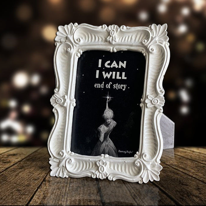 Handcrafted Picture Frame White with 10 Affirmations Posters (Color Textured White)