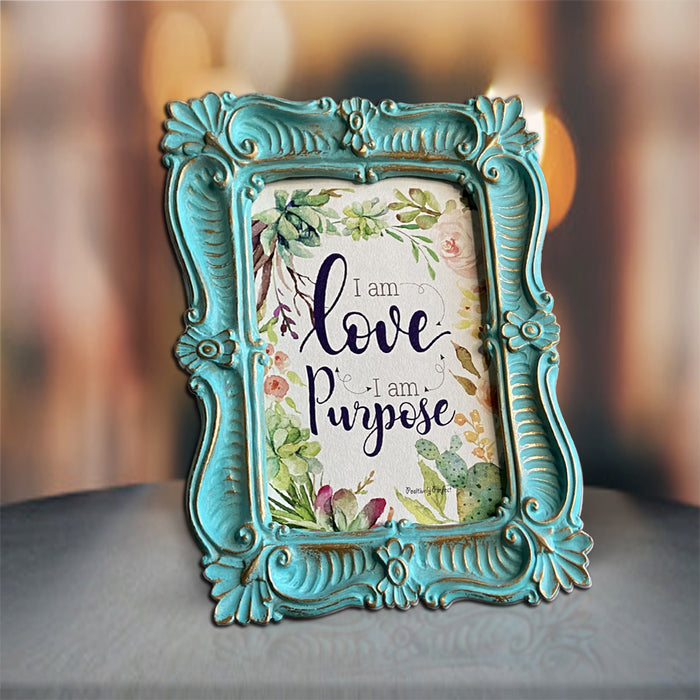 Vintage Picture Frame with 10 Positive Affirmations | Sea Green Patina ...