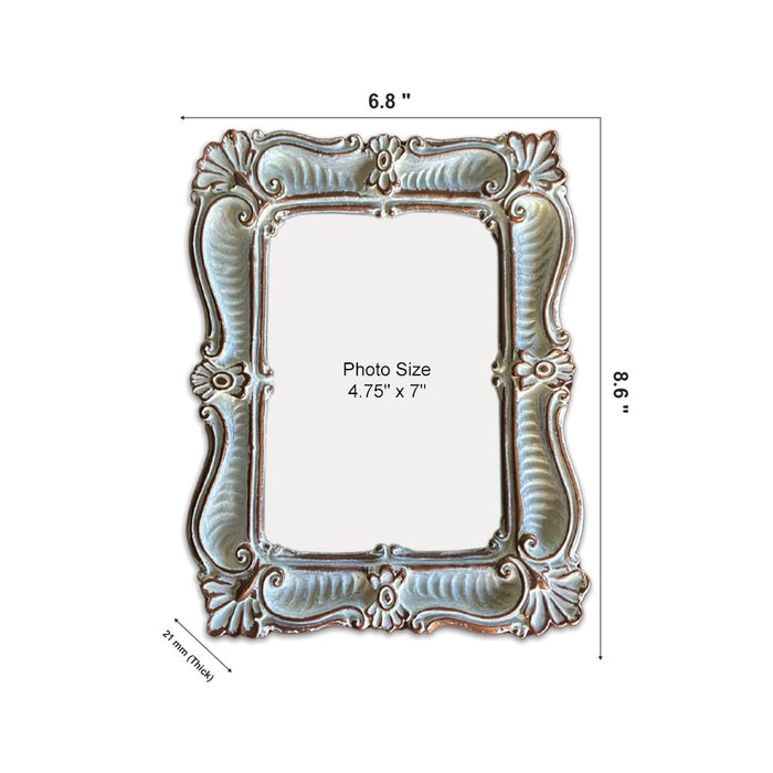 Antique Look Picture Frame with 10 Affirmations Poster (Rustic Ivory with Copper Highlight)