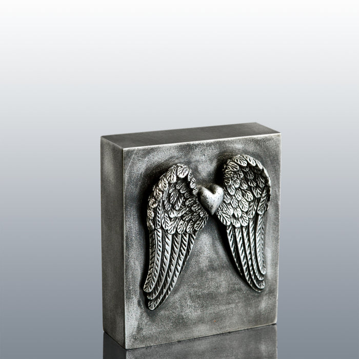 Valentines Day Gift : Wings of Love with Heart (Antique Silver)