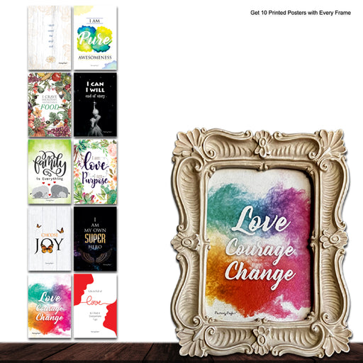 Love, Courage, Change, Art Frame, Quote, Design, Decorative Photo frame